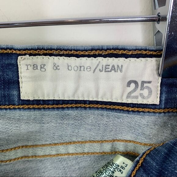 Rag & Bone The Legging Skinny Jeans - Clean Indigo Medium Wash Low-rise Sz 25 - Picture 13 of 16